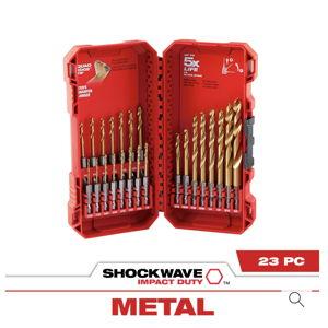 Milwaukee SHOCKWAVE RED HELIX Titanium Drill Bit Set, 23-Pc., Model# 48-89-4631