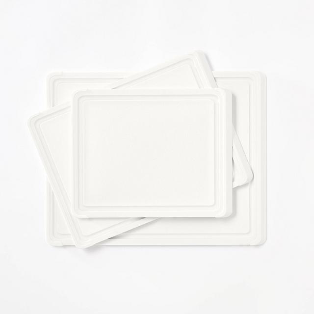 3pc Nonslip Recycled Poly Cutting Board Set Vintage Cream - Figmint™