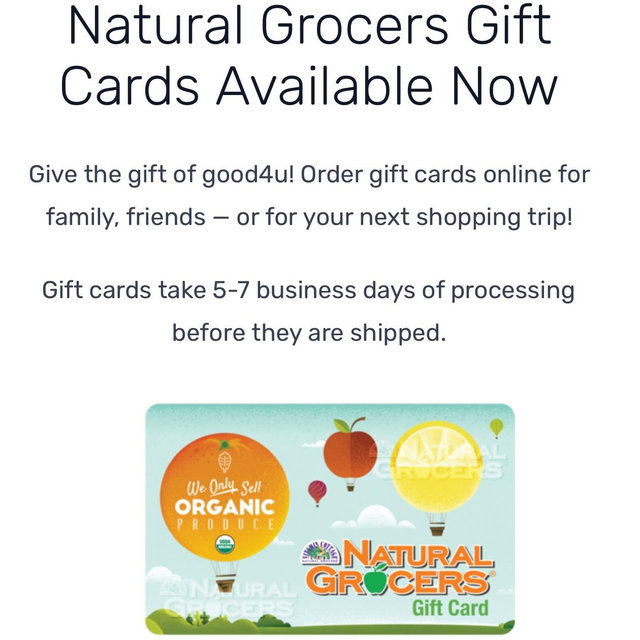 Natural Grocers Gift Card