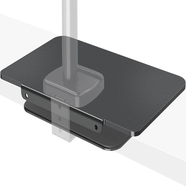 MOUNTUP Monitor Mount Reinforcement for Tempered Glass Desk, Steel Bracket for Thin and Fragile Table, Desk C Clamp Installation