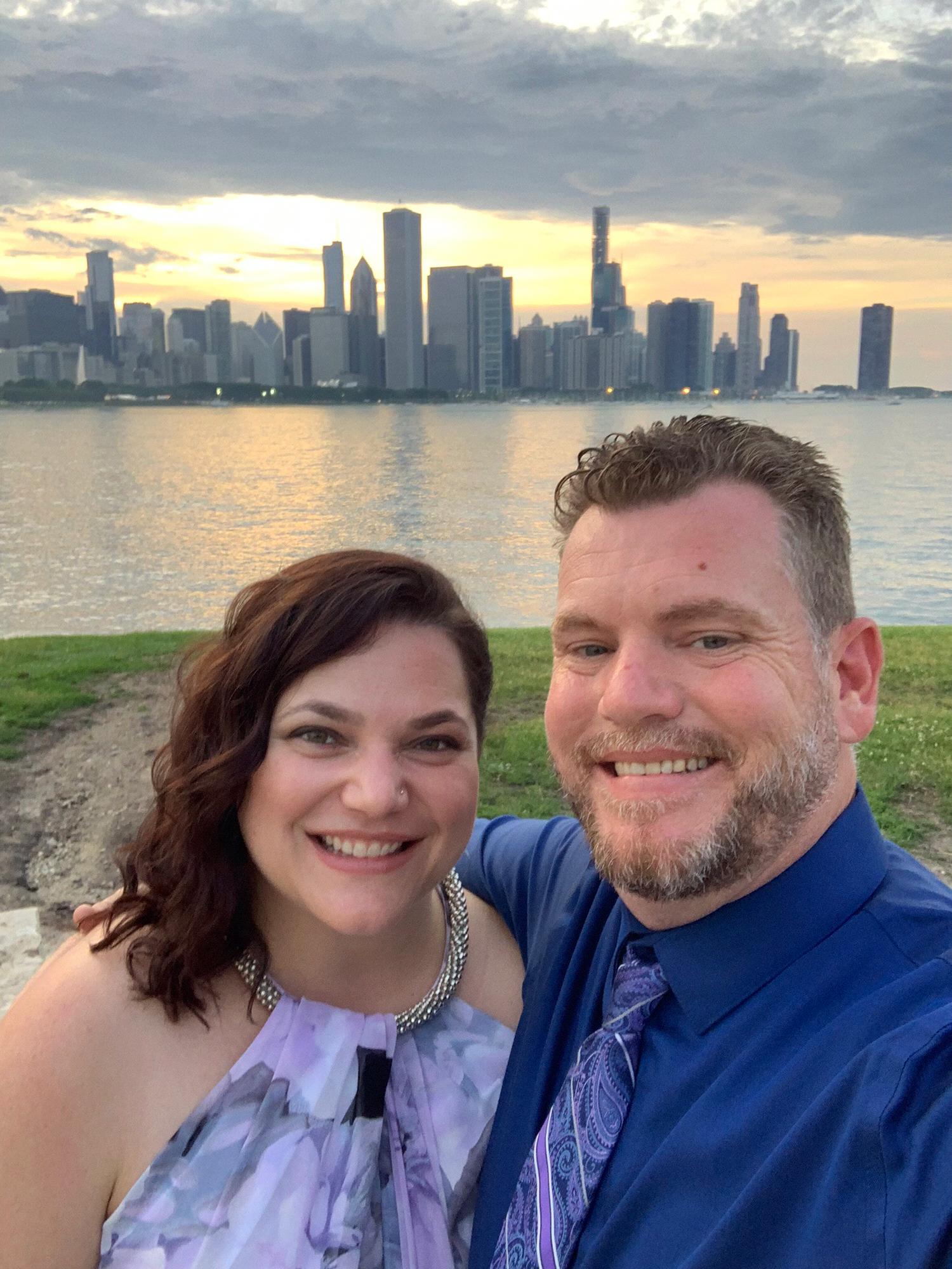 2019: Attending the wedding of Stephanie and Ross in Chicago.