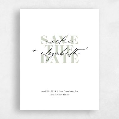 Grassy Sage, Green Wedding Save the Date - Temecula Portrait
