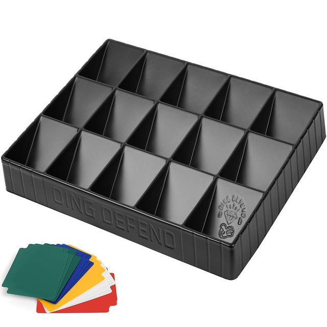 Card Sorting Tray - Stackable Trading Cards Organizer - 15-Compartment Tray Sorter for Organizing Raw, Sleeved or Toploaders - Includes Organization Insert Dividers