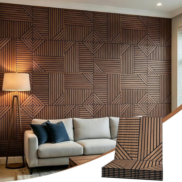 Acoustic Wall Panels 6-Pack 24x24 Inch, Neutral Decorative Sound Dampening Acoustic 6x4 Panels, High Density Sound Absorbing for Studio Office Home, covering up to 23 sq ft