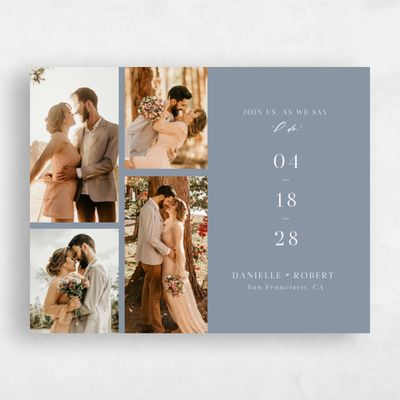 Dusty Blue Wedding Save the Date - Asher Multiphoto