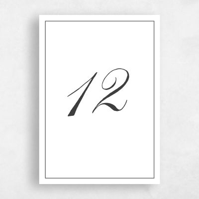 White Wedding Table Number - Mabel