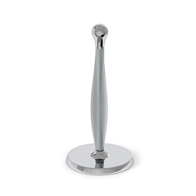 Umbra, Chrome Tug Modern Stand Holder – Easy One-Handed Tear Kitchen Dispenser with Weighted Base for Standard Paper Towel Rolls