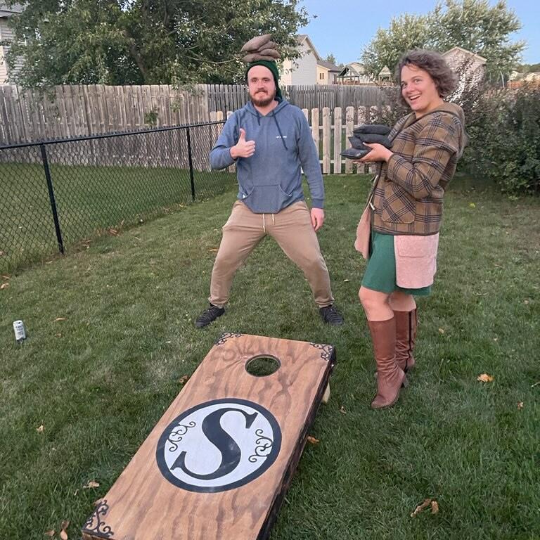 Joining a small group at Timberwood Church was a great suggestion from Hudson—even if the cornhole games get a little rowdy: October 2022.