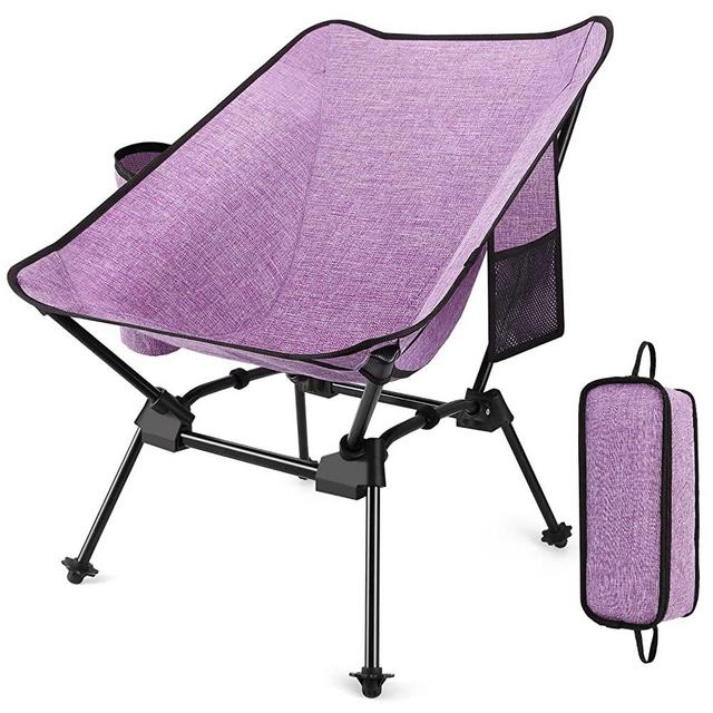 LLCJYYCY Camping Chairs 2023 Upgrade Portable Ultralight Outdoor Folding Chair Compact Backpack Chairs for Outside Beach Lawn Hiking Travel 400 lbs - 1pc Purple