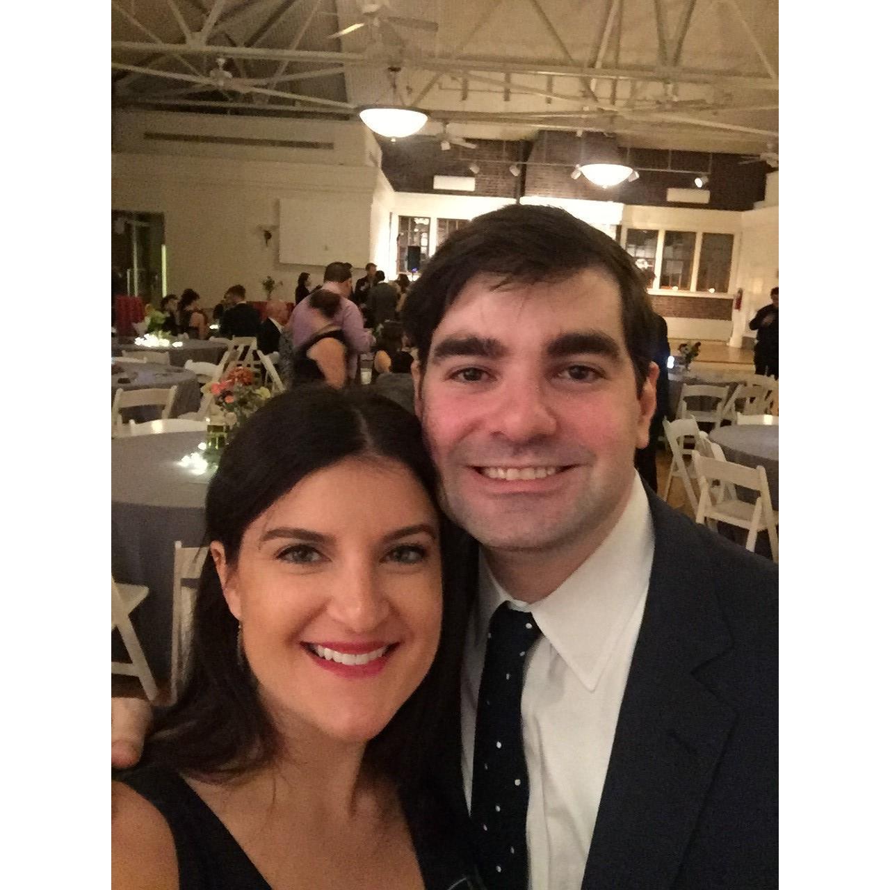 Enjoying one of many weddings together over the last four years, and getting excited for our own!