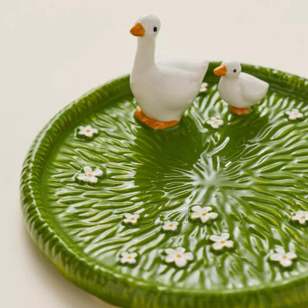 Lana Patterned Dessert Plate - Goose, Regular, ONE SIZE