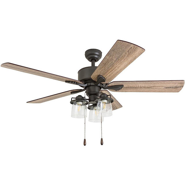 Prominence Home 50566-01 River Run Farmhouse Ceiling Fan, 52", Barnwood/Tumbleweed, Aged Bronze