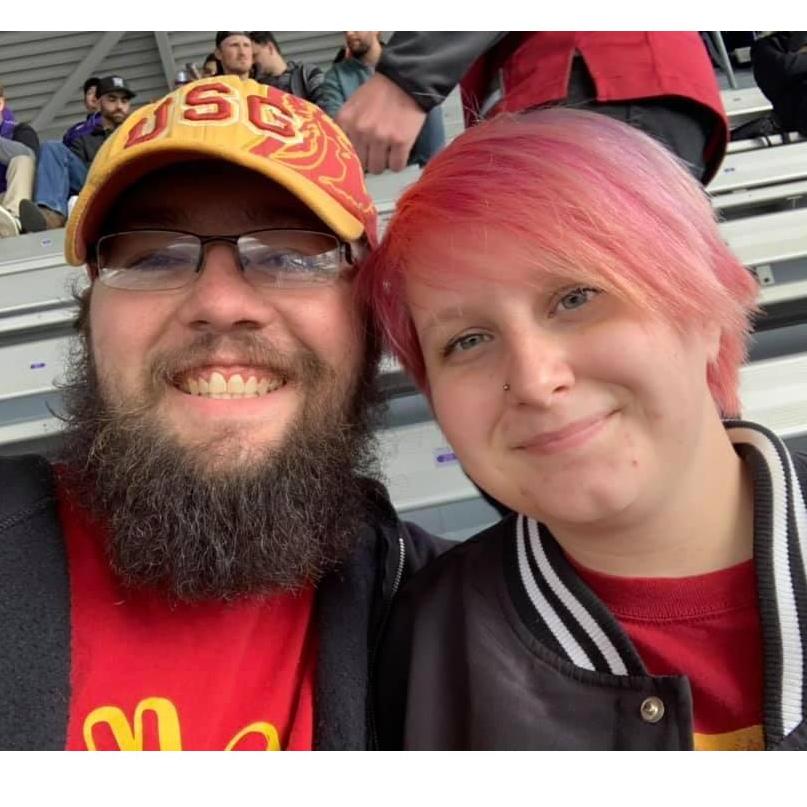 USC @ Washington, 2019. Unfortunately we lost, but we got to go with our friends Erin and Josh! At least we didn't have to worry about being 'away' fans since Josh wore his Wazzu hoodie!
