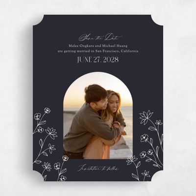 Black Ticket Wedding Save the Date - Durham Photo