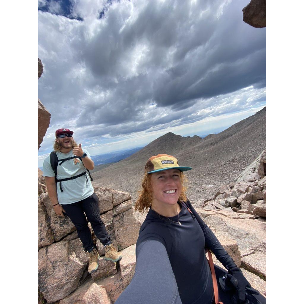 Our attempt to summit Longs Peak but the clouds in the background had other plans