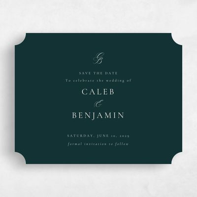 Dark Emerald, Green Wedding Save the Date - Twila Landscape