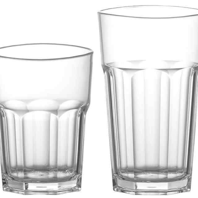Red Co. Set of 12 Heavy Duty Clear Classic Acrylic Outdoor Mixed Drinkware Rocks Tumblers, 14 Fl Oz Lowball and 20 Fl Oz Highball Glasses
