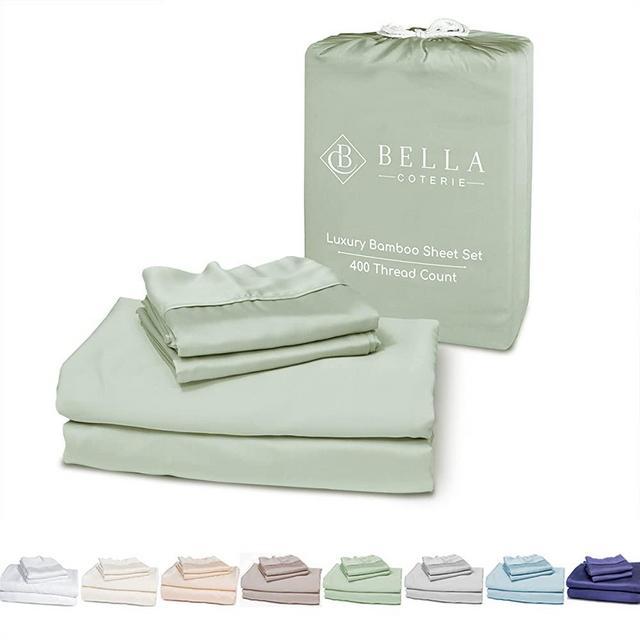 Bella Coterie Luxury King Bamboo Sheet Set | Organically Grown | Ultra Soft | Cooling for Hot Sleepers | 18" Deep Pocket [Sea Glass]