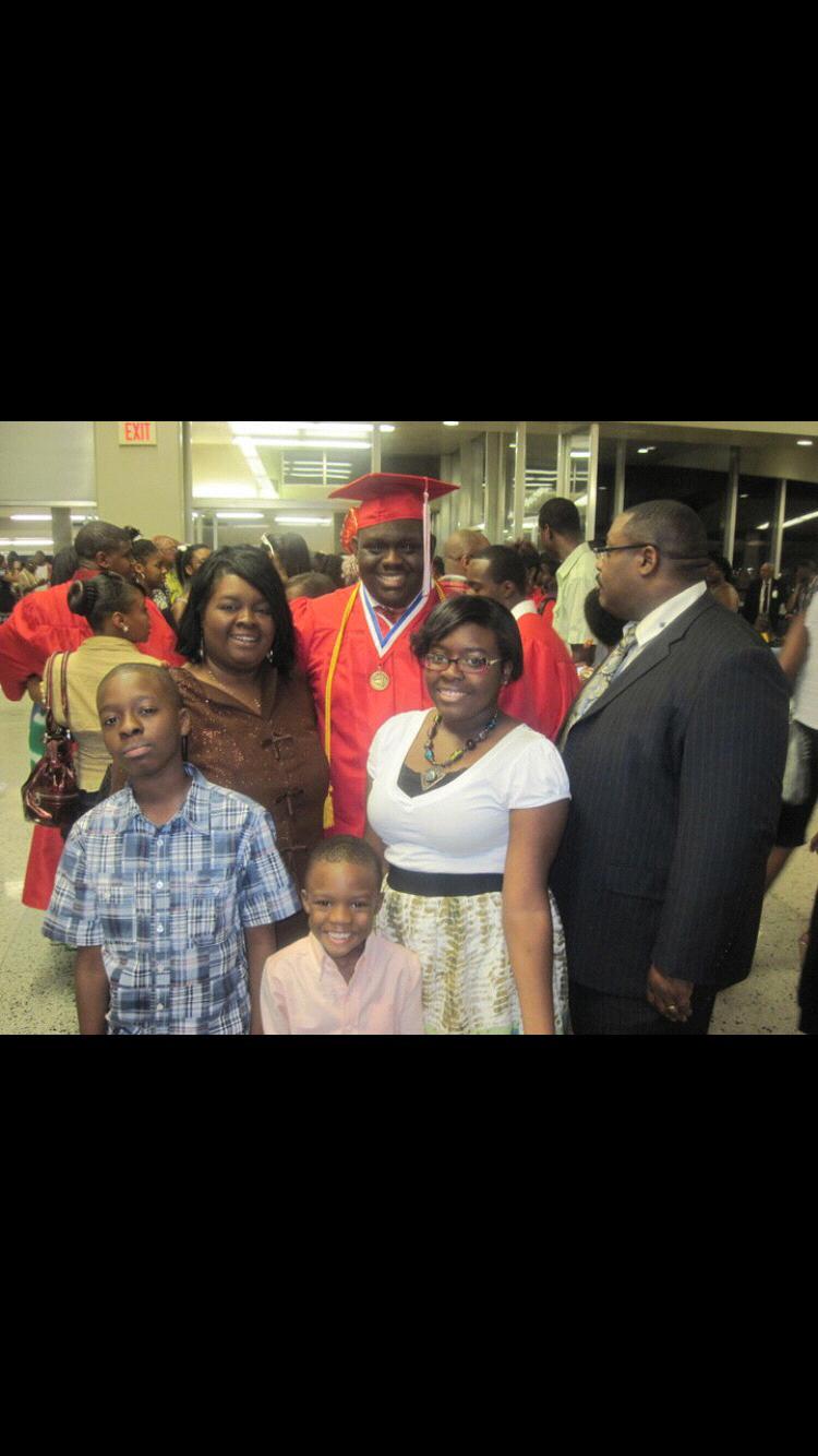 Mommy, daddy, Jade, Justin, and Jordan at Julian’s graduation