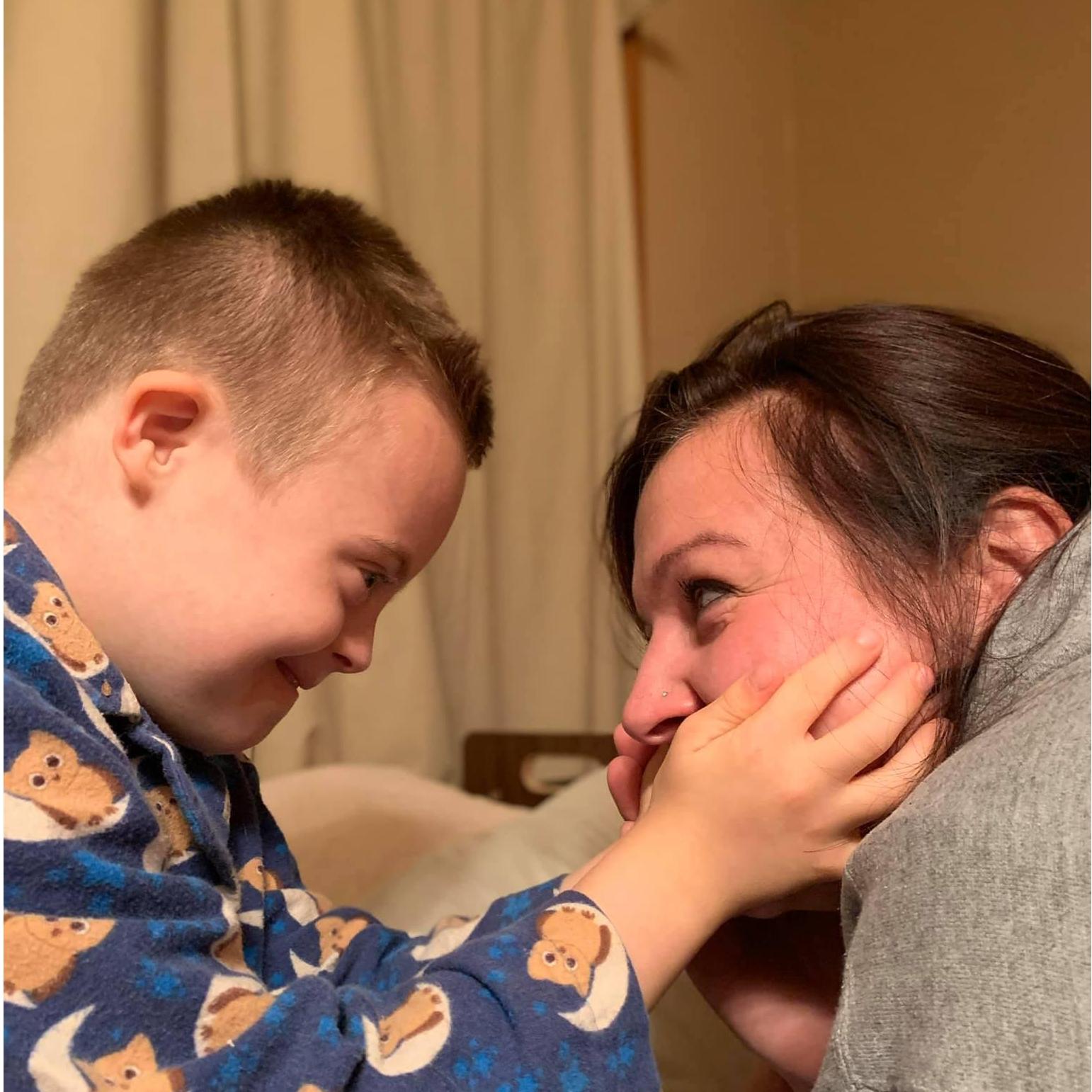 Kristie and Carter sharing a moment