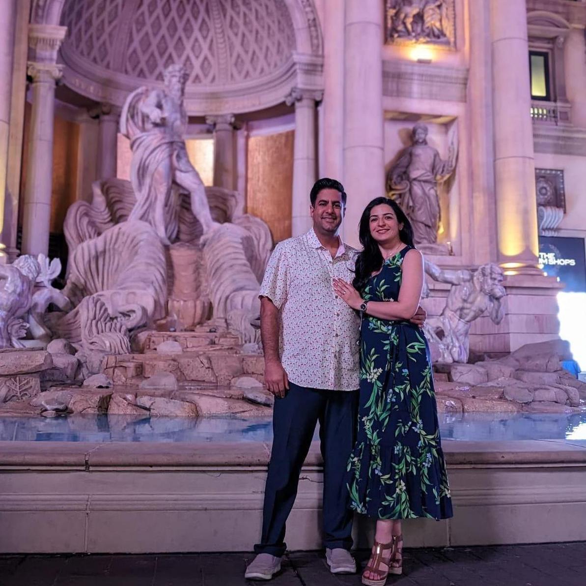 Enjoying a night out in Las Vegas.