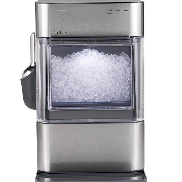 GE Profile Opal 2.0 Ultra Nugget Ice Maker with Scale Inhibiting Filter, Scoop Included, 38 lbs in 24 Hours, Pellet Ice Machine with WiFi & Smart Connected, Stainless Steel (Renewed)