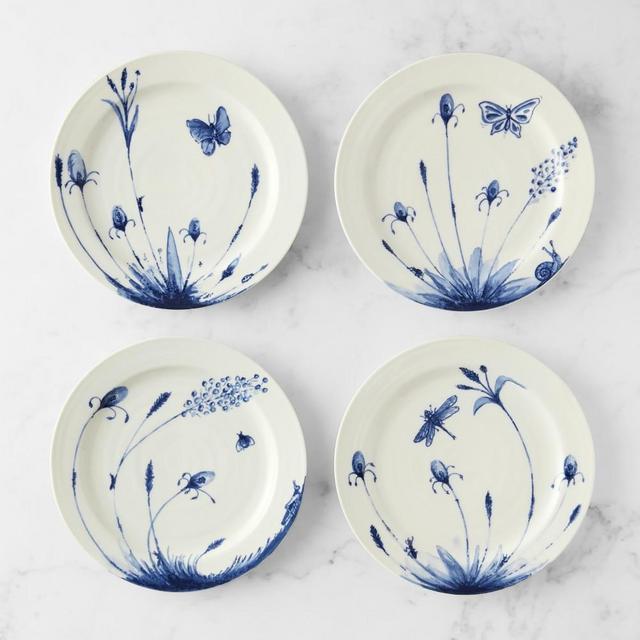 Printemps Bleu Salad Plates, Set of 4