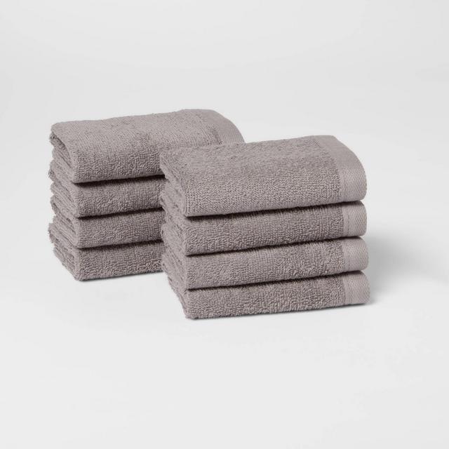 8pk Washcloth Set Gray - Room Essentials™