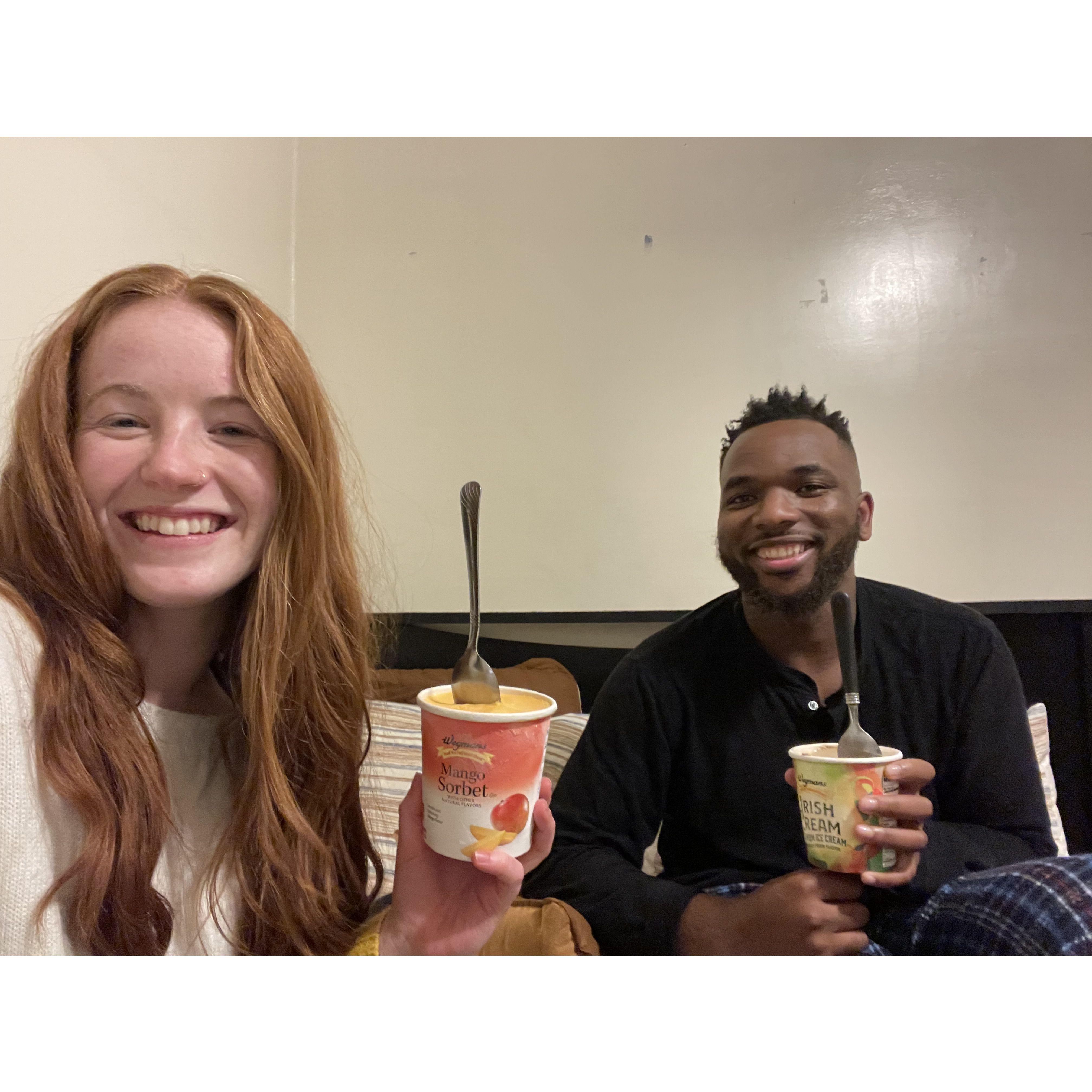 Most nights end with ice cream