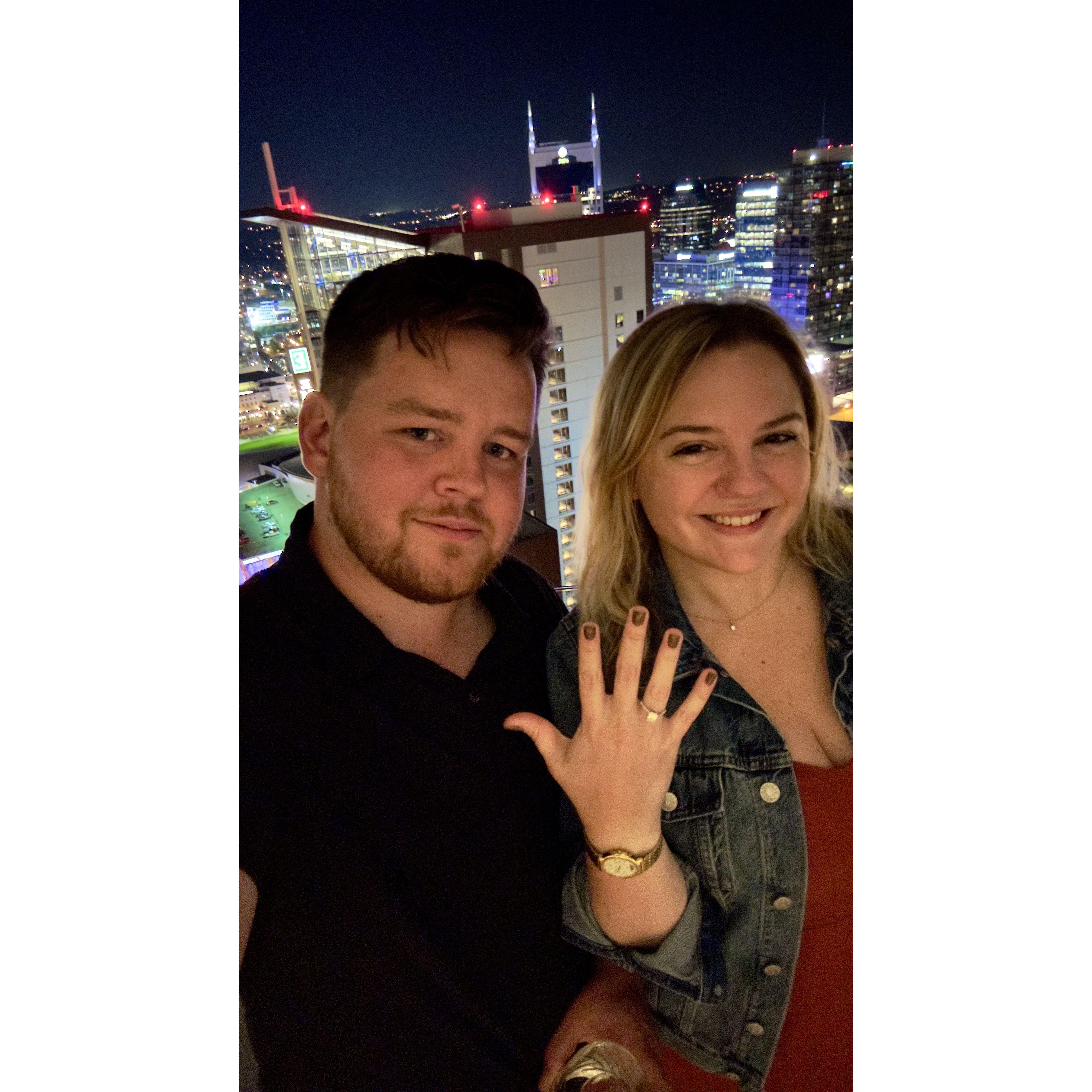 The night we got engaged! Celebrating at Bourbon Steakhouse in Nashville - September 14th, 2023