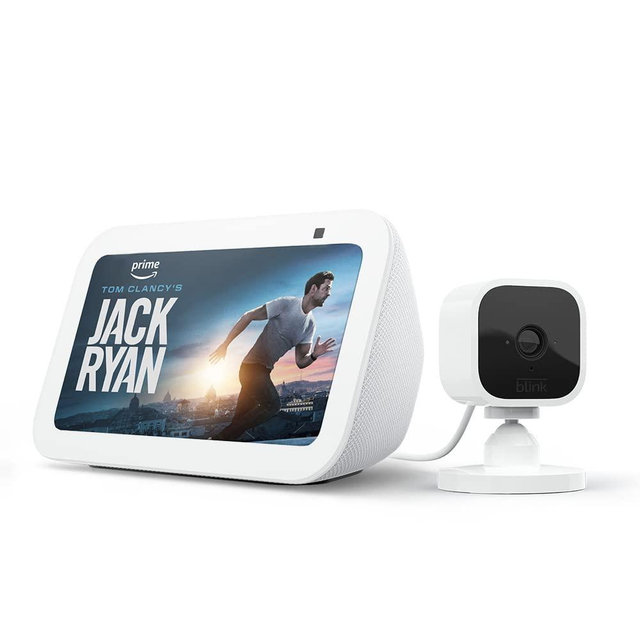 All-new Echo Show 5 (3rd Gen) with Blink Mini | Glacier White