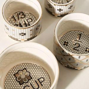 The Bistro Tile Stoneware Measuring Cups, Set of 4