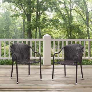 Palm Harbor 2-Piece Outdoor Wicker Stackable Chair Set