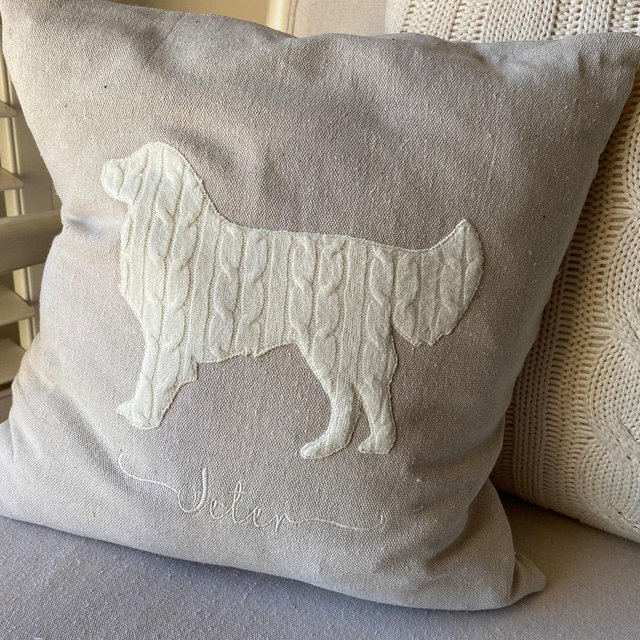 Personalized Golden Retriever Gift, Gift for Pet Lover, Custom Dog Gift, Neutral Decor, Pet Memorial, Custom Pet Gift, Dog Lover, Pet Pillow