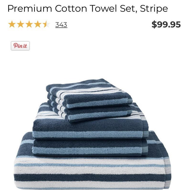Premium Cotton Towel Set, Stripe
