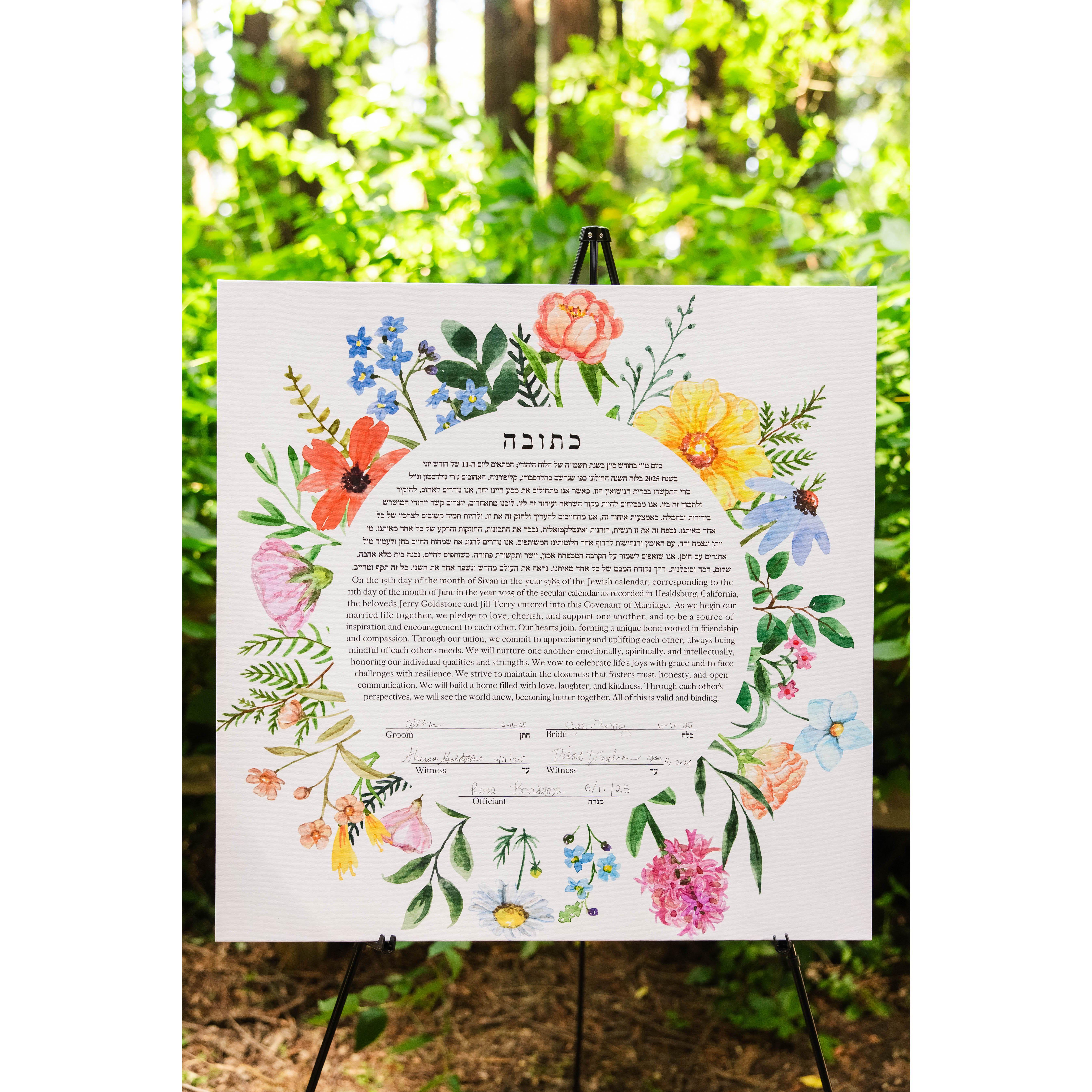 The signed ketubah