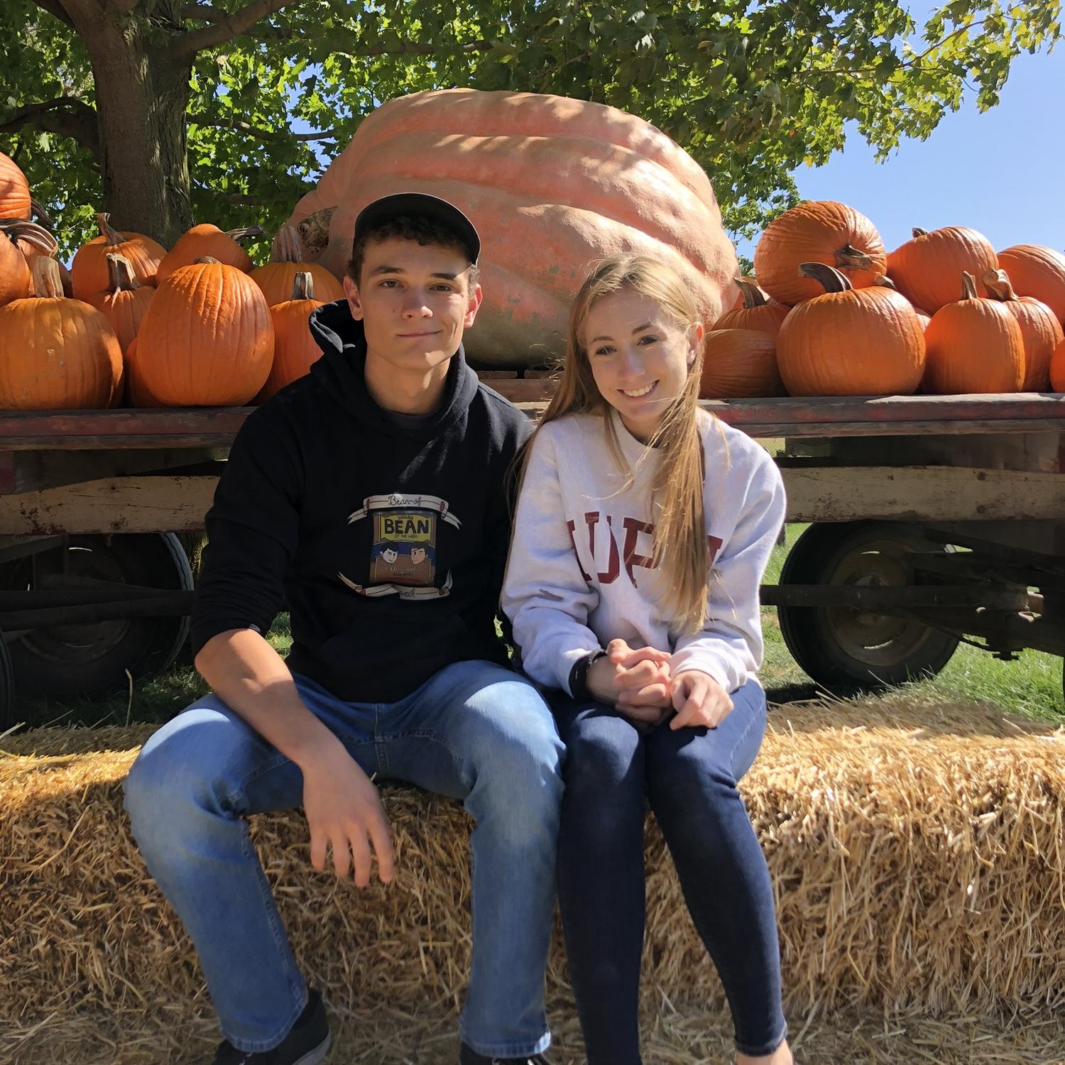 Pumpkin hunting during our first Halloween together