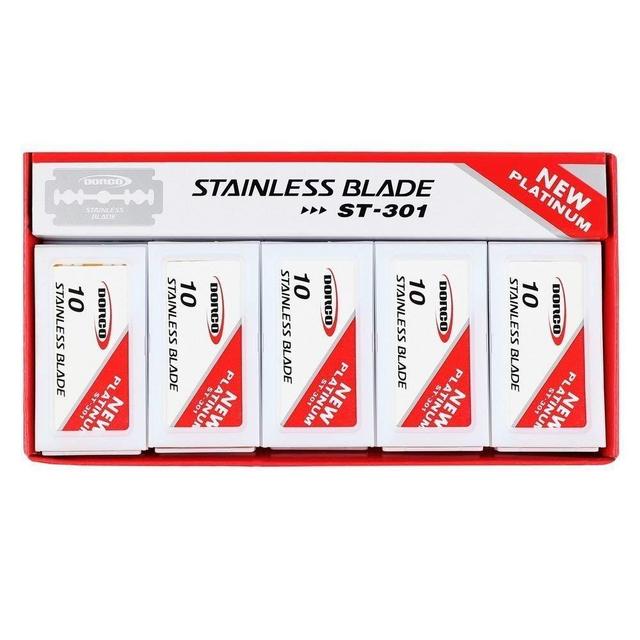 Dorco ST301 Platinum Extra Double Edge Razor Blades 100 Ct, 10 Count (Pack of 10)