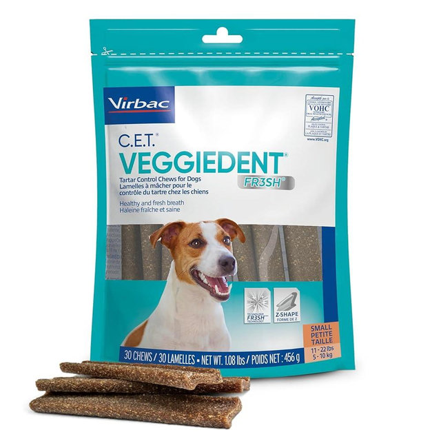 Virbac CET VEGGIEDENT FR3SH Tartar Control Chews for Dogs - Small