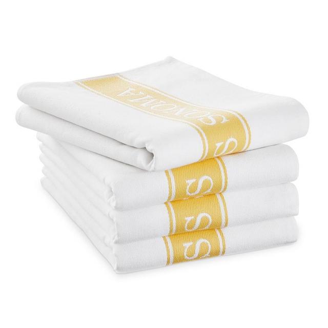 Williams Sonoma Absorbent Logo Towels, Set of 4, Lemon Yellow