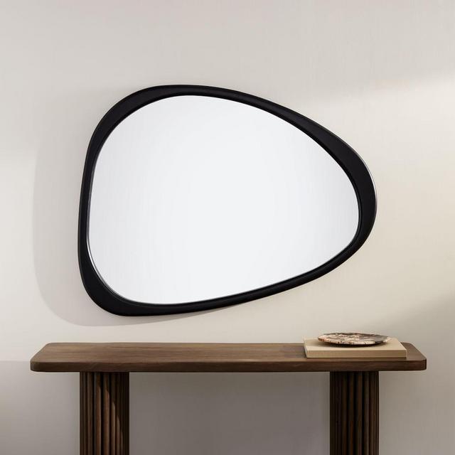 Mid-Century Asymmetrical Wood Wall Mirror - 45"