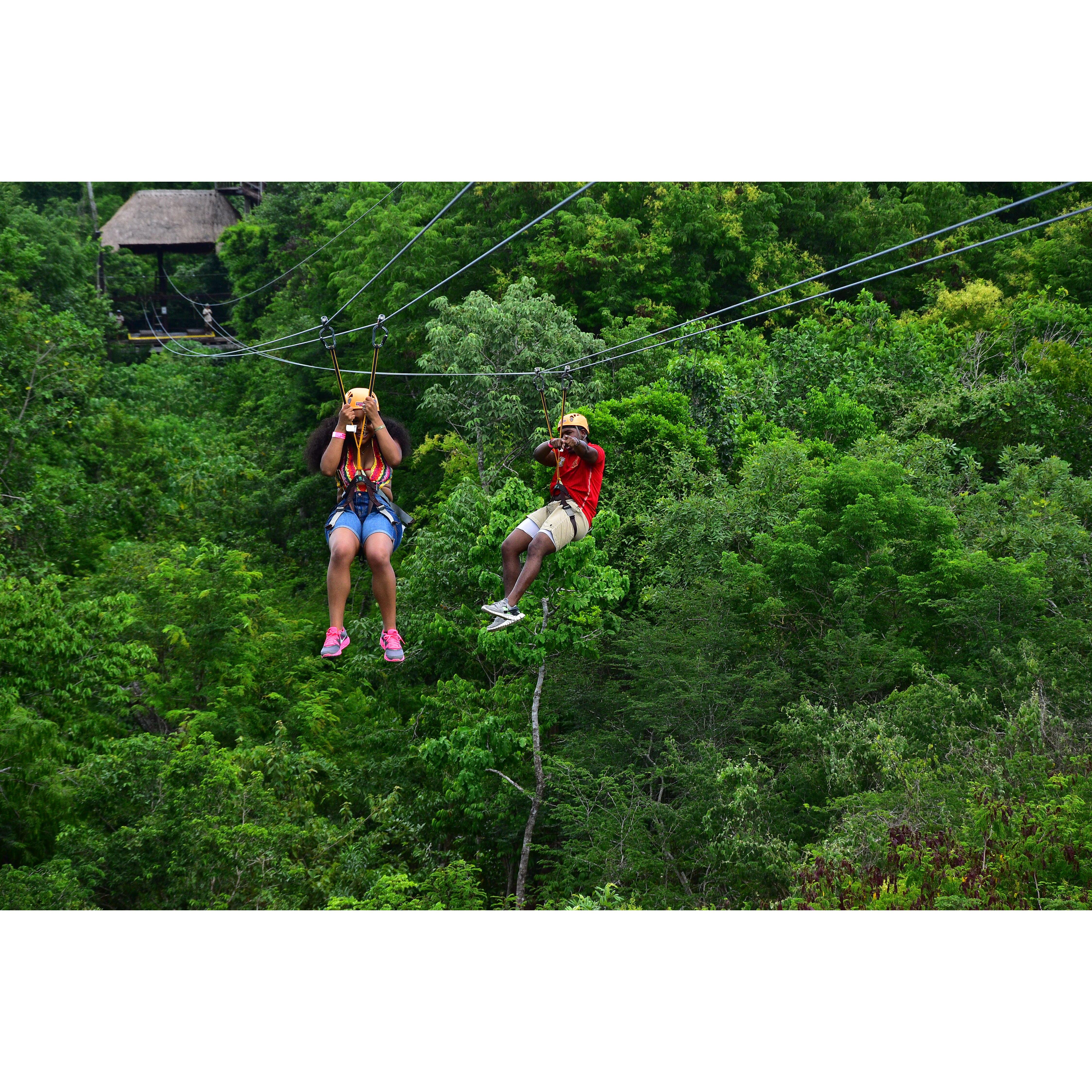Ziplining in Cancun, Mx