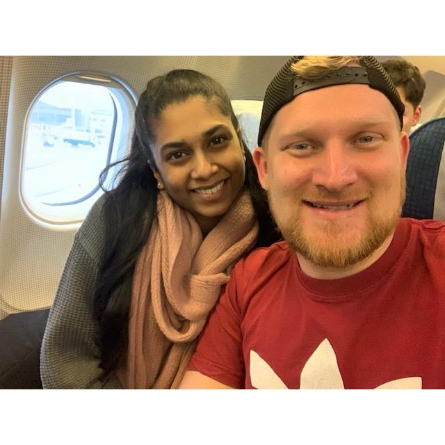 Our first (of many) flights together!