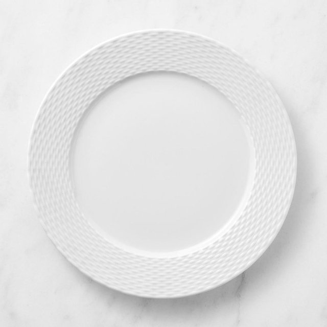 Pillivuyt Basketweave Porcelain Dinner Plates, Set of 8