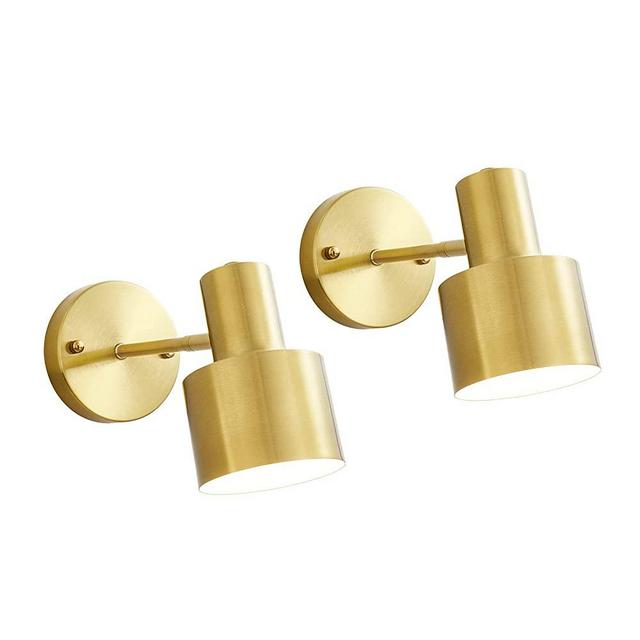 Gold Adjustable Wall Light , Wall Sconce with Metal Shade Set of 2 for Bedroom, Living Room- OVANUS