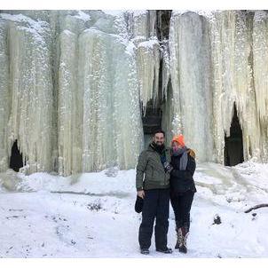 One of us has a very cold keister. Michigan 2017.