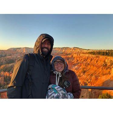 Woke up at 5 am to watch the sunset hit Bryce Canyon Ampitheater. All we can say is 24 degrees...