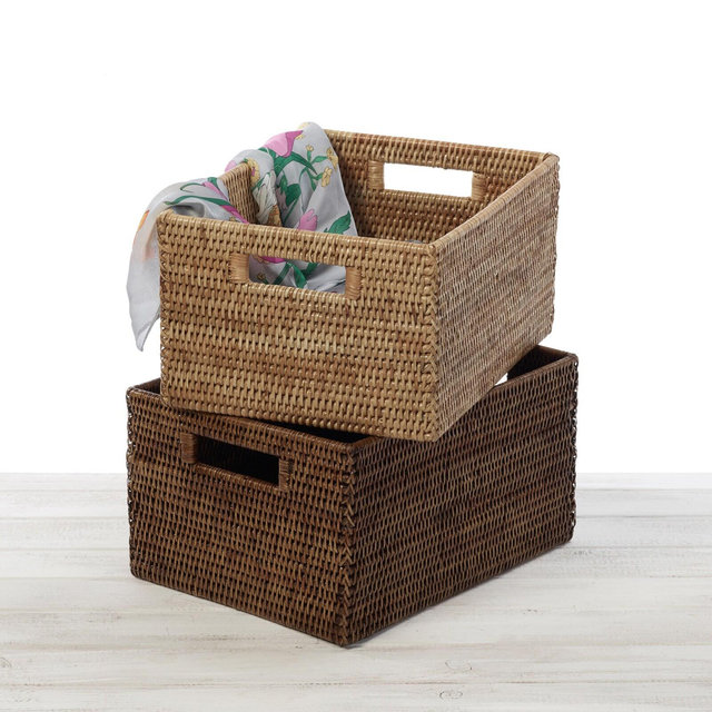 Rattan Rectangular Storage Basket ( Large/Small)