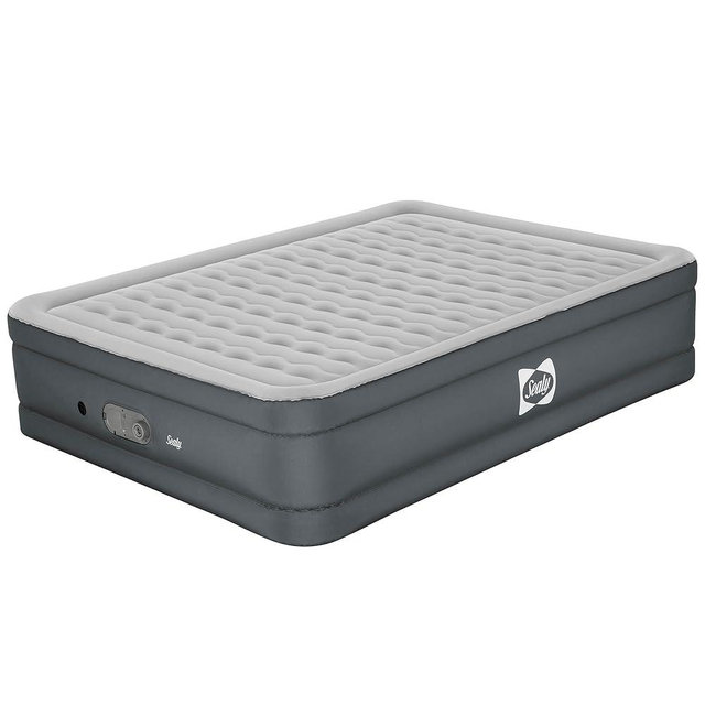 Sealy: AlwayzAire Tough Guard 18" Airbed - Queen - Built-in Dual Pump, Inflatable Matress, Wave Beam Construction, Antimicrobial Treatment, USB Charge