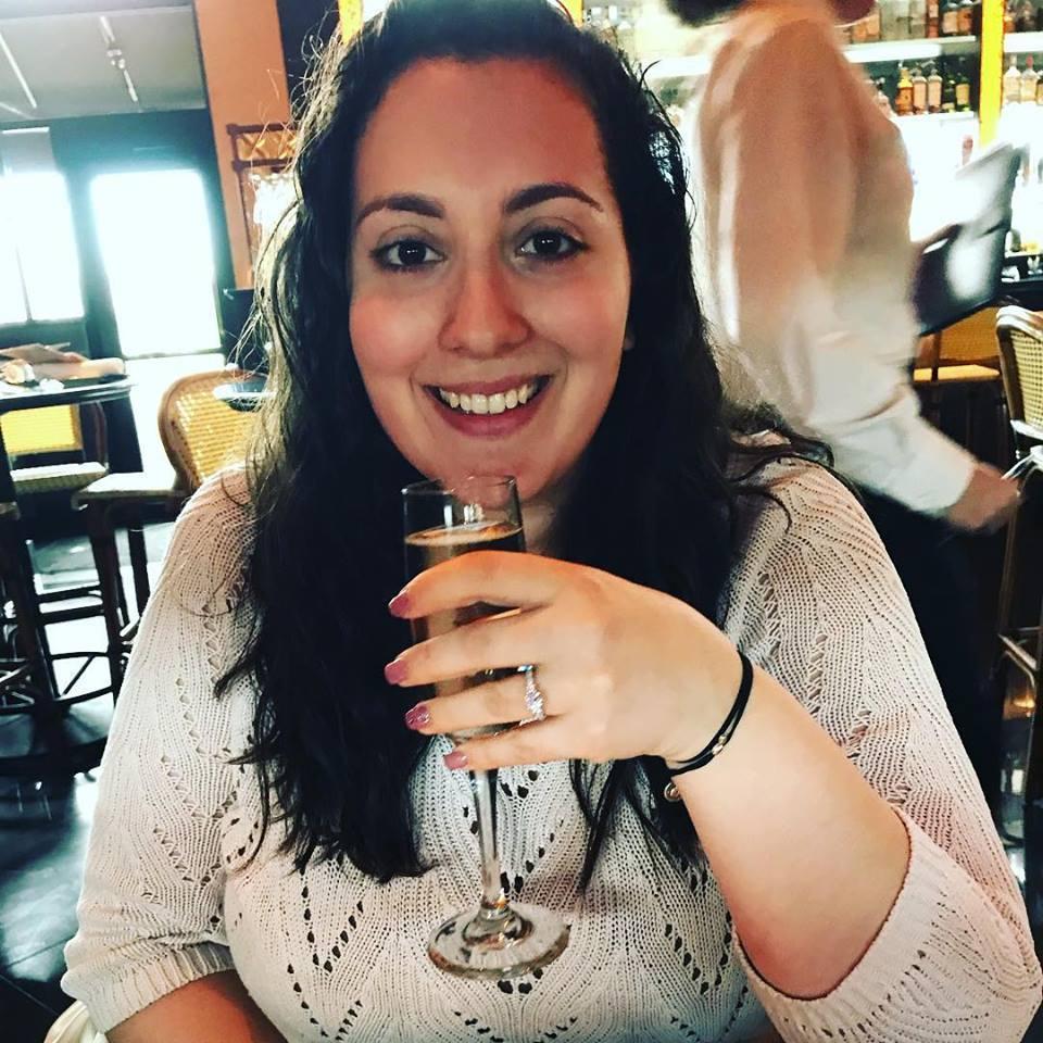 Enjoying a champagne lunch together before going home to tell everyone they were engaged. 11.26.27 at the Cheesecake Factory.